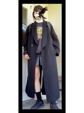 バックパック リュックを使った ロングコート のレディース人気ファッションコーディネート Wear