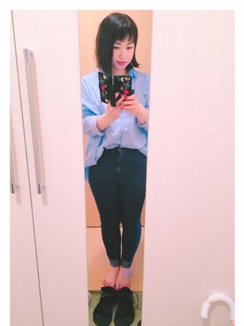 「CRUCE anap（クルーセアナップ）のアイテム（スマホケース/カバー）」を使った、ぼうさん（レディース・161cm）の春コーディネート