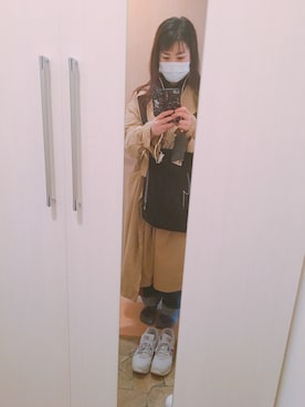 「Another Edition（アナザーエディション）のアイテム（トレンチコート）」を使った、ぼうさん（レディース・161cm）の冬コーディネート