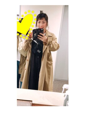 「Another Edition（アナザーエディション）のアイテム（トレンチコート）」を使った、ぼうさん（レディース・161cm）の春コーディネート