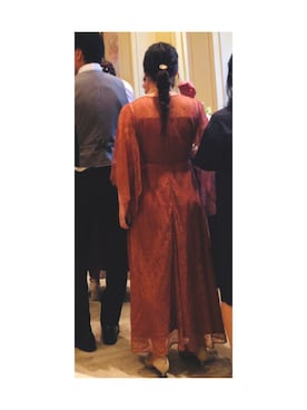 「アイテム（ドレス、ブラウン系）」を使った、ぼうさん（レディース・161cm）の秋コーディネート