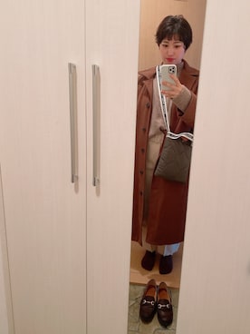 「DHOLIC（ディーホリック）のラグランスリーブボクシーロングコート（ダウンジャケット/コート）」を使った、ぼうさん（レディース・161cm）の冬コーディネート