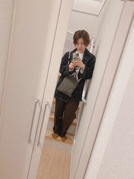 「JUNOAH（ジュノア）のアイテム（ダウンジャケット/コート）」を使った、ぼうさん（レディース・161cm）の秋コーディネート