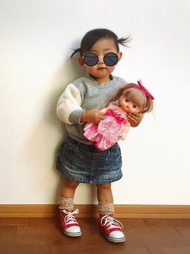 「babygap」｜「アイテム（スウェット）」を使った、❤︎N❤︎さん（キッズ・80cm）の冬コーディネート