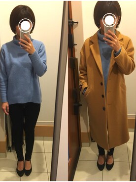 「A part by（アパートバイ）のアイテム（チェスターコート）」を使った、ro-miさん（レディース・158cm）の冬コーディネート