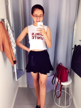 「H&M（エイチ・アンド・エム）のアイテム（タンクトップ）」を使った、eudoradoraさん（レディース・170cm）の秋コーディネート