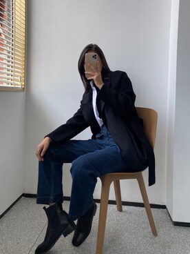 「UNIQUE（ユニーク）のアイテム」を使った、Honneさん（レディース・172cm）の冬コーディネート