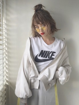 「ベルイエロー」｜「アイテム（MA-1）」を使った、yuri.さん（レディース・150cm）の春コーディネート