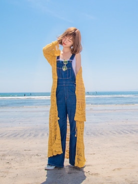 「GU（ジーユー）のアイテム（サロペット/オーバーオール）」を使った、yuri.さん（レディース・150cm）の春コーディネート