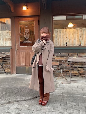 「BASEMENT online（ベースメントオンライン）のアイテム（ニット/セーター）」を使った、yuri.さん（レディース・150cm）の冬コーディネート