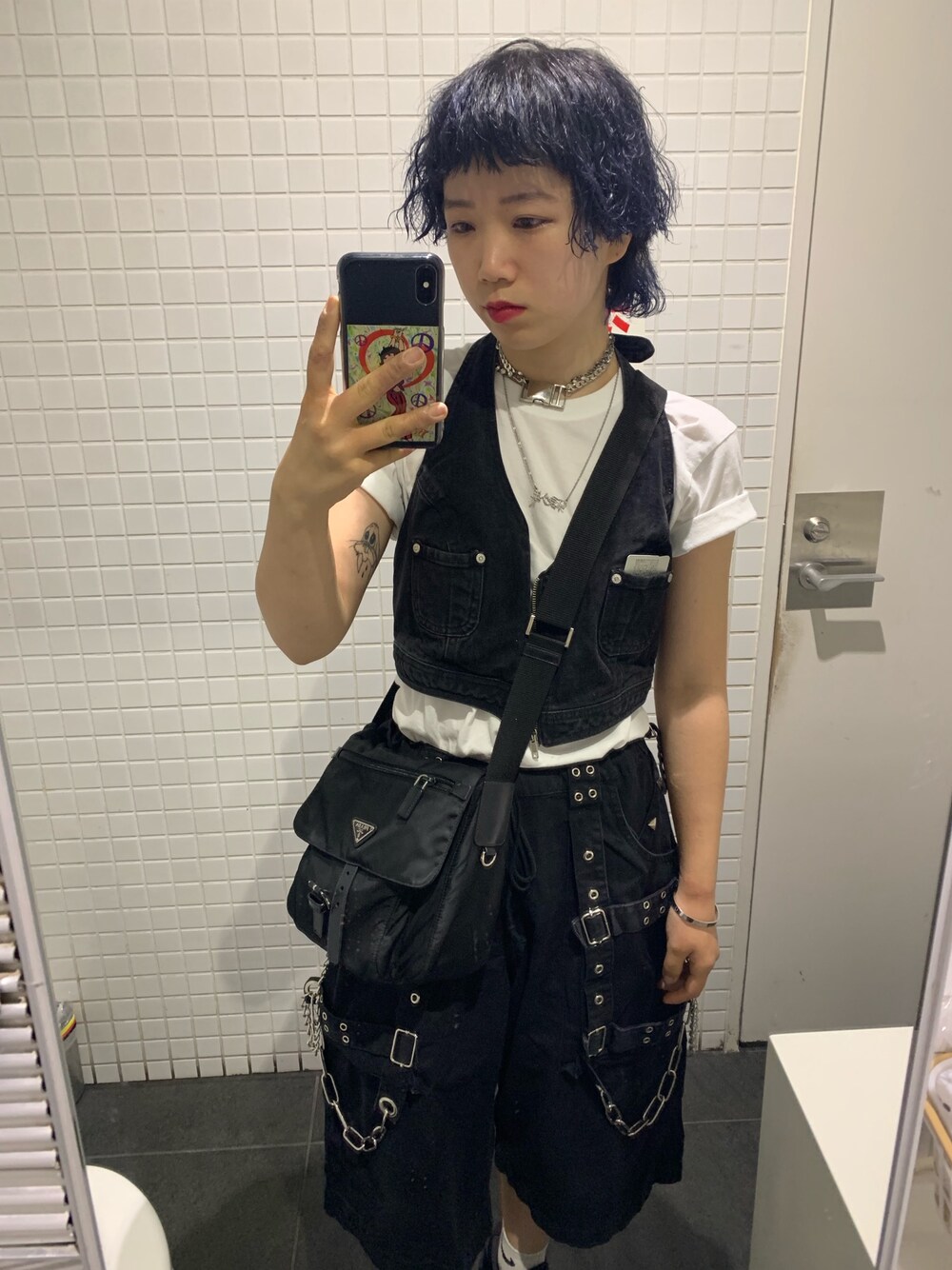 「PRADA、TRIP、ootd、お洒落さんとつながりたい」｜「TRIPのアイテム（パンツ、ブラック系）」を使った、ウサちゃん🐰さん（レディース・158cm）の夏コーディネートの1枚目の写真