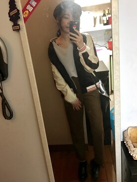 「Levi's（リーバイス）のアイテム（スタジャン）」を使った、QB🌺さん（レディース・160cm）の冬コーディネート