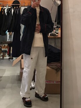 「Eddie Bauer（エディーバウアー）のアイテム（トップス）」を使った、敦己さん（メンズ・176cm・20代）の冬コーディネート