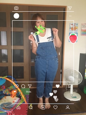 「お祭り」｜「アイテム（オールインワン・サロペット）」を使った、ラドミさん（レディース・160cm）の夏コーディネート