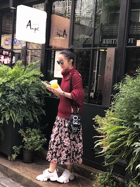 「KENZO」｜「アイテム（スカート）」を使った、anneさん（レディース・165cm）の冬コーディネート