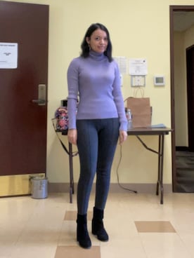 「UNKNOWN.（アンノウン）のアイテム（スウェット）」を使った、Tanita 💜さん（レディース・160cm）の冬コーディネート