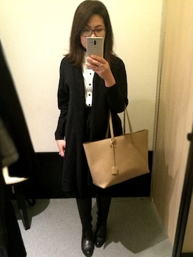 「CUE（キュウ）のアイテム」を使った、c a r m zさん（レディース・165cm）の秋コーディネート