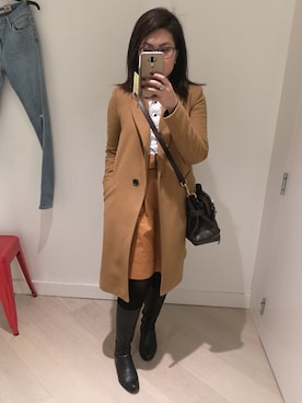 「CUE（キュウ）のアイテム」を使った、c a r m zさん（レディース・165cm）の秋コーディネート