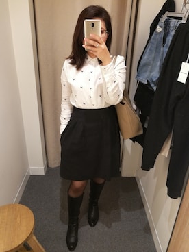 「CUE（キュウ）のアイテム」を使った、c a r m zさん（レディース・165cm）の秋コーディネート