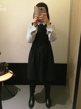 「CUE（キュウ）のアイテム」を使った、c a r m zさん（レディース・165cm）の秋コーディネート