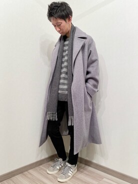 チェスターコートを使った マフラー のメンズ人気ファッションコーディネート Wear