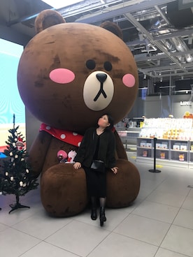 「YEVS（イーブス）のアイテム（ジャケット/アウター）」を使った、xxxさん（レディース・161cm）の冬コーディネート