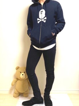 「レイヤードstyle」｜「アイテム（その他シューズ）」を使った、わいさんさん（メンズ・170cm）の冬コーディネート