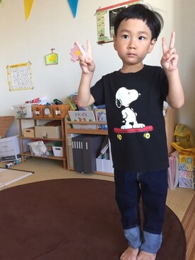 「BUDDY Lee（バディーリー）のアイテム（パンツ）」を使った、halu＊itsuさん（キッズ・100cm）の秋コーディネート