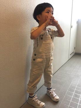 「ジャックパーセル」｜「アイテム（サロペット/オーバーオール）」を使った、halu＊itsuさん（キッズ・100cm）の夏コーディネート