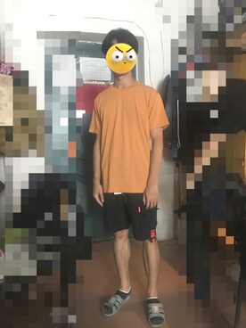 「Champion（チャンピオン）のアイテム（サンダル）」を使った、晨曦さん（メンズ・170cm）の春コーディネート