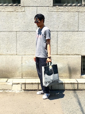 「CABANE de ZUCCa（カバンドズッカ）のアイテム（アナログ腕時計）」を使った、konitagさん（メンズ・177cm）の夏コーディネート