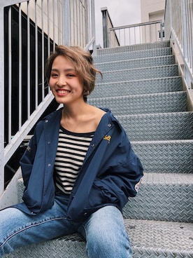 「Rodeo Crowns（ロデオクラウンズ）のアイテム（その他アウター）」を使った、Nanami Kuwaharaさん（レディース・153cm）の秋コーディネート