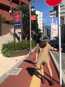 「Rodeo Crowns（ロデオクラウンズ）のアイテム（シャツワンピース）」を使った、Nanami Kuwaharaさん（レディース・153cm）の冬コーディネート