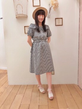 「amelier MAJESTIC LEGON（アメリエルマジェスティックレゴン）のアイテム（帽子）」を使った、マジェスティックレゴン西宮ガーデンズ店スタッフさん（レディース・153cm）の春コーディネート