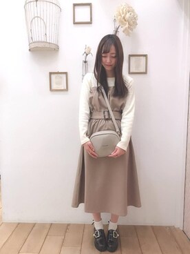 「amelier MAJESTIC LEGON（アメリエルマジェスティックレゴン）のアイテム」を使った、マジェスティックレゴン西宮ガーデンズ店スタッフさん（レディース・153cm）の冬コーディネート