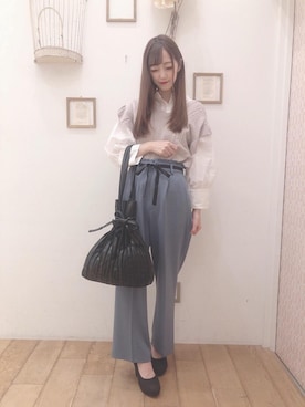 「フリルベスト」｜マジェスティックレゴン西宮ガーデンズ店スタッフさん（レディース・153cm）の夏コーディネート