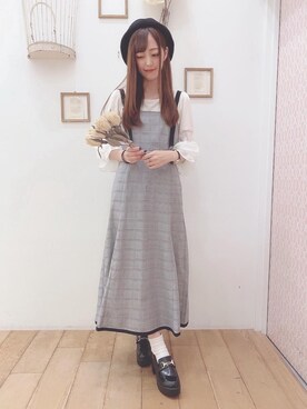 「新作」｜「アイテム（ハンチング/ベレー帽）」を使った、マジェスティックレゴン西宮ガーデンズ店スタッフさん（レディース・153cm）の秋コーディネート