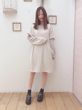「ミニワンピ」｜マジェスティックレゴン西宮ガーデンズ店スタッフさん（レディース・153cm）の春コーディネート