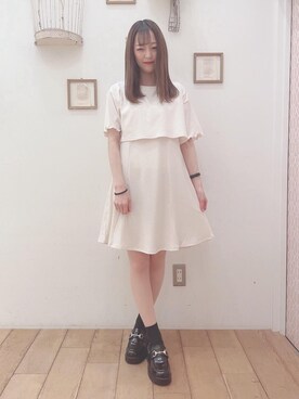 「ミニワンピ」｜マジェスティックレゴン西宮ガーデンズ店スタッフさん（レディース・153cm）の春コーディネート