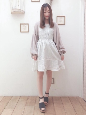 「ミニワンピ」｜マジェスティックレゴン西宮ガーデンズ店スタッフさん（レディース・153cm）の春コーディネート