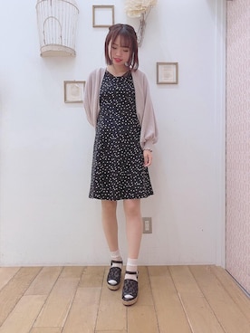 「ミニワンピ」｜マジェスティックレゴン西宮ガーデンズ店スタッフさん（レディース・155cm）の春コーディネート