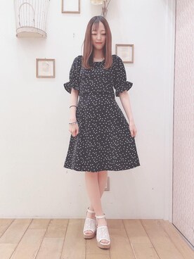 「ミニワンピ」｜マジェスティックレゴン西宮ガーデンズ店スタッフさん（レディース・153cm）の春コーディネート