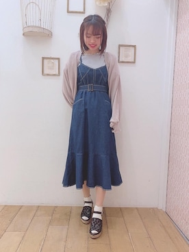 「マーメイドワンピ」｜マジェスティックレゴン西宮ガーデンズ店スタッフさん（レディース・155cm）の春コーディネート