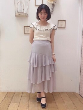 マジェスティックレゴン西宮ガーデンズ店スタッフさん（レディース・155cm）の夏コーディネート