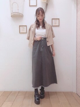 「でにむ」｜「アイテム（その他シューズ）」を使った、マジェスティックレゴン西宮ガーデンズ店スタッフさん（レディース・153cm）の夏コーディネート