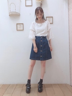 「でにむ」｜「アイテム（その他シューズ）」を使った、マジェスティックレゴン西宮ガーデンズ店スタッフさん（レディース・153cm）の夏コーディネート