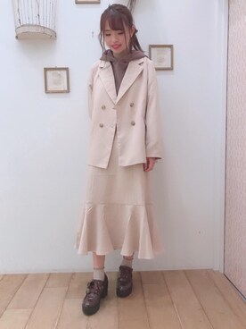 「MAJESTIC LEGON（マジェスティックレゴン）のアイテム（テーラードジャケット）」を使った、マジェスティックレゴン西宮ガーデンズ店スタッフさん（レディース・160cm）の秋コーディネート