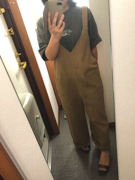 「BEAMS（ビームス）のアイテム（サロペット/オーバーオール）」を使った、hiroeee!さん（レディース・152cm）の秋コーディネート