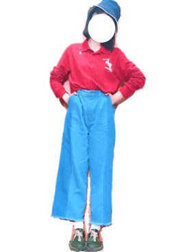 「ehka sopo（エヘカソポ）のアイテム（デニムパンツ、ブルー系）」を使った、滚滚さん（レディース・162cm）の夏コーディネート