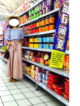 「chambre de charme（シャンブルドゥシャーム）のアイテム（スラックス）」を使った、滚滚さん（レディース・162cm）の夏コーディネート